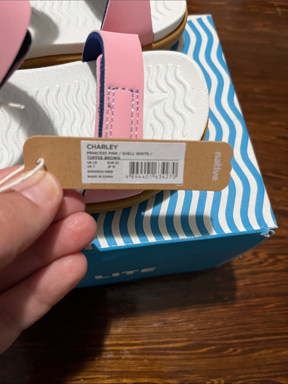 Brand new Charley Native Kids Pink and White Velcro Strap Sandals - Picture 6 of 7